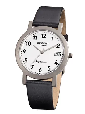 Produktbild von Regent Herren Armbanduhr 1600.90.19 F-690 Titan Leder
