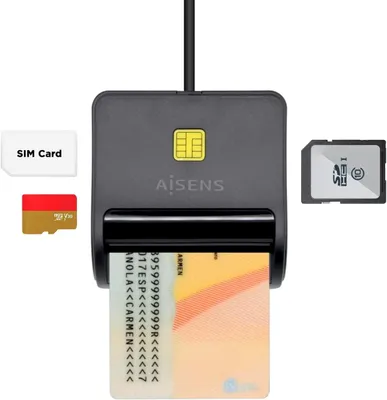 Obrázek produktu pro Čtečka karet pro SIM, SD, Micro SD, MMC, RS-MMC, černá, pro přenos dat