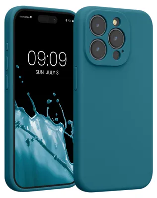 Produktbild von kwmobile Hülle kompatibel mit Apple iPhone 15 Pro - Hülle Silikon gummiert - Handyhülle - Handy Case in Petrol matt