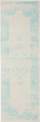 Productafbeelding van benuta Vintage tapijt woonkamer Sia Crème/Turquoise 80x240 cm Woonkamer-tapijt voor de slaapkamer, zacht, oosters