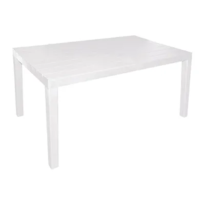 Produktbild von Saturnia Gartentisch Sumatra rechteckig aus weißem Harz mit Holzeffekt 138x80x72 cm