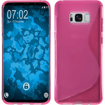Produktbild von PhoneNatic Case kompatibel mit Samsung Galaxy S8 - pink Silikon Hülle S-Style + flexible Folie