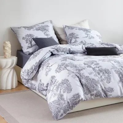 Zdjęcie produktu dla Pościel 160x200 Satyna Vintage Drzewa, 100% Bawełna, OEKO-TEX, Elegancki Design
