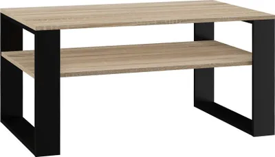 Obrázek produktu pro VBChome Konferenční stolek 90 x 58 x 50 cm Dub Sonoma - černý Konferenční stolek do obývacího pokoje Čajový stolek Odkládací stolek Pohovka Moderní obývací pokoj Kancelář Dub Sonoma - černý