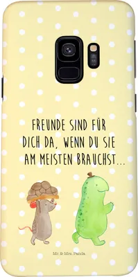 Produktbild von Mr. & Mrs. Panda Samsung Galaxy S9 Handyhülle Schildkröte Maus - Gelb Pastell - Geschenk, Beste Freundinnen, Handy Case, Cover, Hülle, Freunde, Smartphone