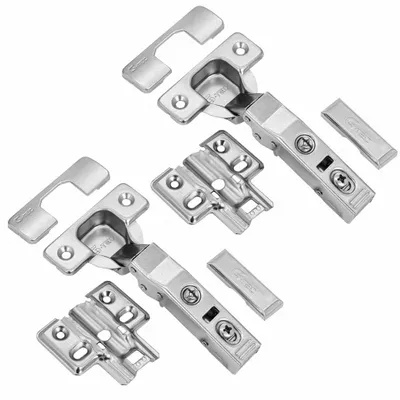 Produktbild von Stolmet Möbelscharniere Topfbänder 2 Stück Scharniere Set Mit Führung Abdeckkappen Öffnungswinkel 110° Soft Close Clip On
