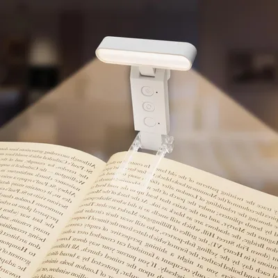 Image de Lampe de lecture pour livre - Lampe USB pour livre - Lecture au lit - 10 LED - 5 modes de couleur - Blanc