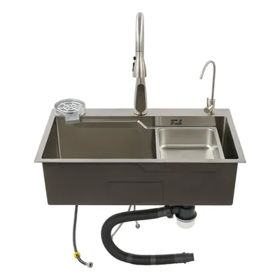 Produktbild von Küchenspüle Edelstahl Spüle Küche Silber mit Wasserhahn Multifunktionsspülbecken
