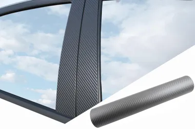 6x PREMIUM A B C Säule Tür Leisten Auto Folie Carbon Grau für viele Fahrzeuge – Produktansicht