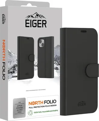 Produktbild von EIGER EGCA00635, Geldbörsenhülle, Apple, iPhone 16 Pro Max, 17,5 cm (6.9"), Schwarz
