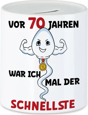 Produktbild von Vor 70 Jahren War Ich Mal Der Schnellste Spardose Happy Birthday Glückwünsche 70. Geburtstag Let's Party
