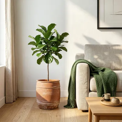 Image de Pot de fleurs avec trou de drainage, en Fiberstone, diamètre 30 cm, pour intérieur et extérieur