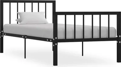 Zdjęcie produktu dla Łóżko Metalowe Czarne Rama Łóżka Ze Stelażem Sofa Do Sypialni Pokoju 100 x 200 cm