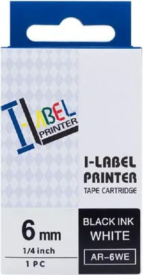Image de Ruban adhésif compatible XR-6WE1 (impression noire/dossier blanc)