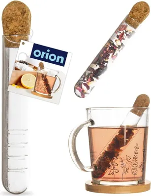 Produktbild von Orion Teesieb Glas 13cm transparent Kräuter Aufbrüher Korkverschluss