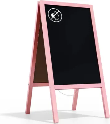 Produktbild von Kundenstopper mit pinkem Holzrahmen 118x61cm, Werbetafel, Gehwegaufsteller, Aufsteller, Straßenreiter, Kreide