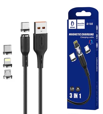 Produktbild von Denmen Usb Kabel 3In1 Magnetisches Laden Mikro Typ-C Usb-C Lightning