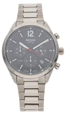 Produktbild von Boccia Herrenuhr 3732-01 Reintitan, Saphirglas, schwarze Zifferblatt