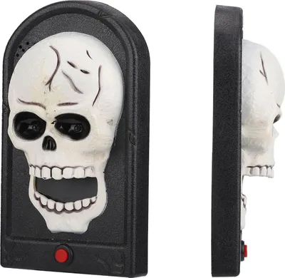 Obrázek produktu pro Halloween horor zvonek se světlem zvukem dekorace rekvizita pro bar strašidelný dům uniknout místnosti tvar lebky