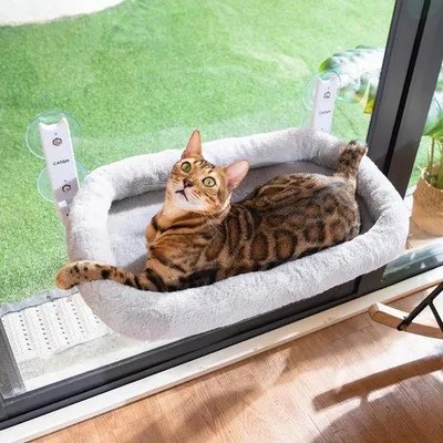 Produktbild von Azomor® Faltbare Katzenliege mit umkehrbarem Kissen für Fensterbank bis 20 kg
