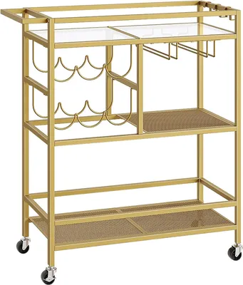 Produktbild von Luxus-Servierwagen mit Rädern - elegant und praktisch - 1 Stück - Gold