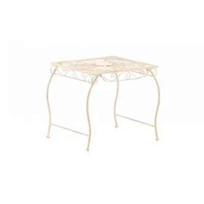 Produktbild von CLP Gartentisch aus Eisen Zarina Beistelltisch im Jugendstil für Terrasse und Balkon antik-creme