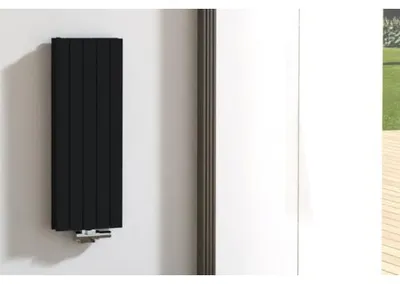 Produktbild von Rotheigner Designheizkörper PANEL 1000 x 366 mm schwarz matt Anschluss Mittig unten