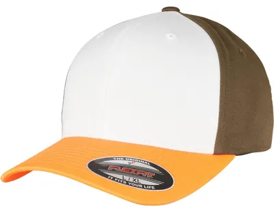 Productafbeelding van FLEXFIT 6277TT | Flexfit pet met 3 kleuren - Kleur: Neon oranje/wit/olijfgroen - Maat: S/M