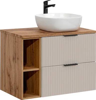 Produktbild von Waschtisch 80.6cm Adriel mit 2 Schubladen, Beige