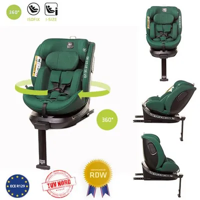 Zdjęcie produktu dla 4Baby | Fotelik samochodowy dla dziecka – obrotowy 360° – z ISOFIX, I-SIZE, 40–150 cm, dodatkowa ochrona boczna, montowany przodem i tyłem do kierunku