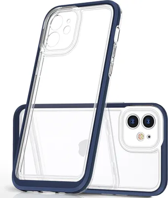 Obrázek produktu pro Průhledné pouzdro Etui Case s rámečkem pro Iphone 12 Blue