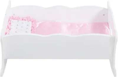 Productafbeelding van Poppenwieg Speelgoed - Poppenbed Wiegenbed - Rollenspel Kinderen - Met Beddengoed - 58 x 375 x 55 cm - Houtkleur