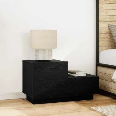 Image de vidaXL Table de nuit noir imitation chêne 70 x 36 x 40,5 cm Bois composite