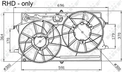 Obrázok produktu pre Ventilátor, chladenie motora NRF 47033