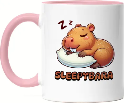 Produktbild von Sleepybara Tasse rosa Schlafen Capybara Wasserschwein Fans Schlafmütze Langschläfer