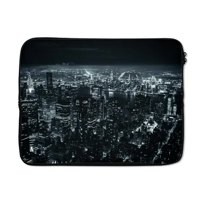 Produktbild von MuchoWow® Laptop Hülle 17 Zoll Laptoptasche Skyline - New York - Nacht - Zipper - Schutzabdeckung