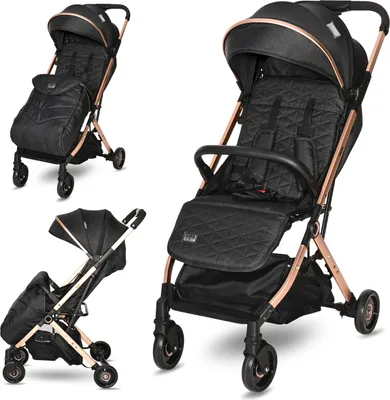 Produktbild von Lorelli Kinderwagen Myla, Reisebuggy mit Liegeposition, Baby Buggy mit Liegefunktion klein, Leicht, Nur 7 kg, Kinderbuggy klappbar bis 15kg, Schwarz