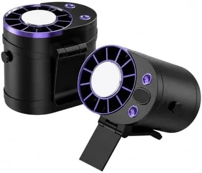 Produktbild von Tragbarer Taillenventilator, Taillenventilator, tragbare Klimaanlage, persönliche Kühlung, zum Anklippen, als Geschenk für Outdoor-Sportler für Camping(Black)