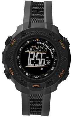 Productafbeelding van Nautica herenhorloge, digitaal, model NAI19523G, siliconen band
