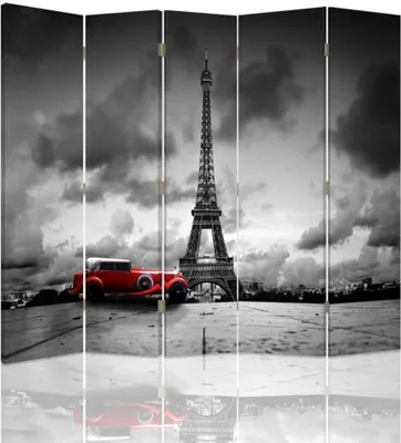 Produktbild von Paravent - Raumteiler Eiffel Tower - Dekorativer Raumtrenner cm. 180x170 (5 x)