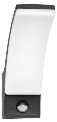 Produktbild von Ecolite SMD-Außenwandleuchte mit PIR-Sensor, 12 W, 1000 lm, 4000 K, IP44, schwarz, ZLM7002/PIR-CR