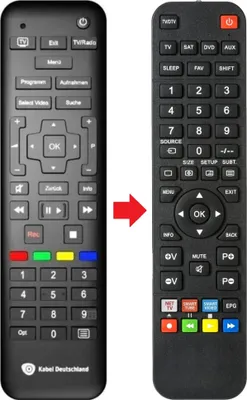 Produktbild von Fernbedienung passend für SAGEMCOM RC2634201-01B | RC263420101B