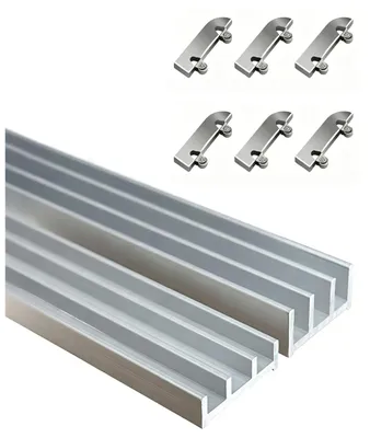 Obrázek produktu pro Hliníková sada kolejnic pro tři posuvné dveře, vhodná pro instalaci skleněných výplní