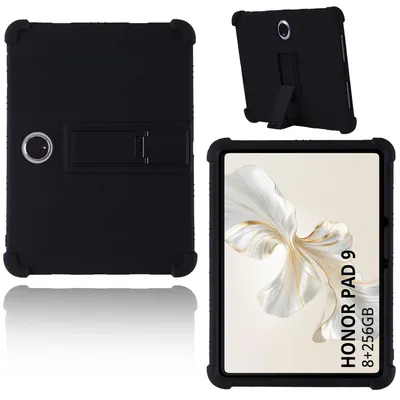 Obrázek produktu pro Tableta Pouzdro pro Honor Pad 9 12,1", nárazuvzdorné měkké silikonové ochranné pouzdro se stojánkem Černá