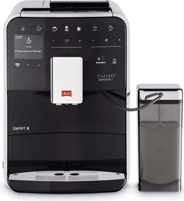 Produktbild von Melitta Caffeo Barista TS Smart   Kaffeevollautomat mit Milchsystem Kaffeemaschine mit Mahlwerk und 2 Kammer Bohnenbehälter für 21 Kaffeespezialitäten App Steuerung möglich schwarz