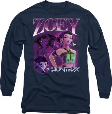 Produktbild von K-Pop Demon Hunters - "Huntr/X" T-Shirt für Herren/Damen Uni, Langärmlig TV20415 (XL) (Marine)