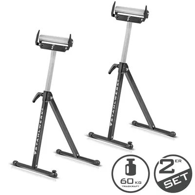 Produktbild von STAHLWERK Rollenbock 2er Set 60 kg höhenverstellbar 720 - 1100 mm Arbeitsbock
