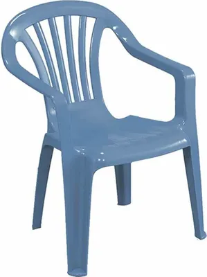 Produktbild von ProGarden Kinderstapelsessel, hellblau, Vollkunststoff, wetterfest, 100% recycelbar, 38x52 cm, Sitzhöhe 27 cm