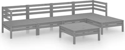 Produktbild von vidaXL 6-tlg. Garten-Lounge-Set Massivholz Kiefer Grau
