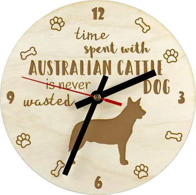 Image de Chien de berger australien - horloge avec chien, horloge en bois gravée, horloge personnalisée Art-Dog
